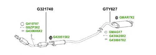 Система выпуска ОГ GT Exhaust 4443