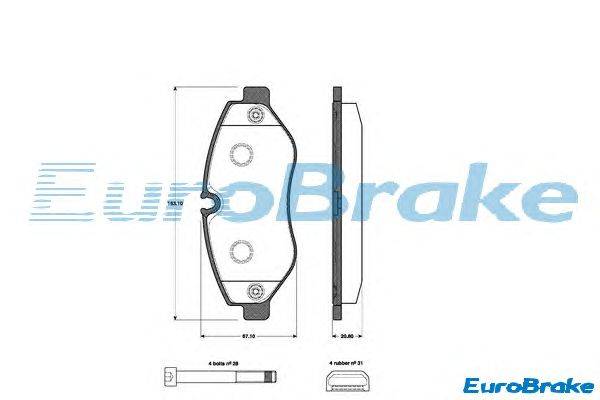 Комплект тормозных колодок, дисковый тормоз EUROBRAKE 5501223362