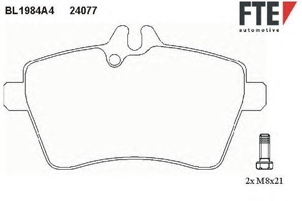 Комплект тормозных колодок, дисковый тормоз FTE BL1984A4