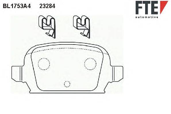 Комплект тормозных колодок, дисковый тормоз FTE BL1753A4