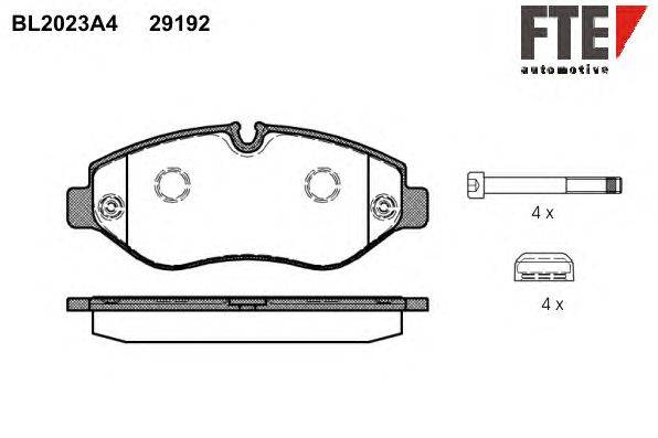 Комплект тормозных колодок, дисковый тормоз FTE BL2023A4