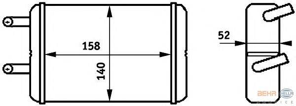 Теплообменник, отопление салона HELLA 8FH 351 313-331