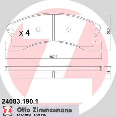 Комплект тормозных колодок, дисковый тормоз ZIMMERMANN 24083