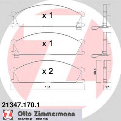 Комплект тормозных колодок, дисковый тормоз ZIMMERMANN 21347.170.1