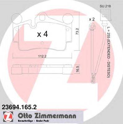 Комплект тормозных колодок, дисковый тормоз ZIMMERMANN 236941652