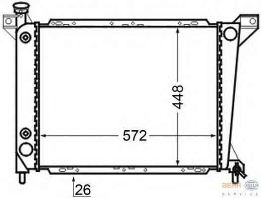 Радиатор, охлаждение двигателя HELLA 8MK 376 704-671