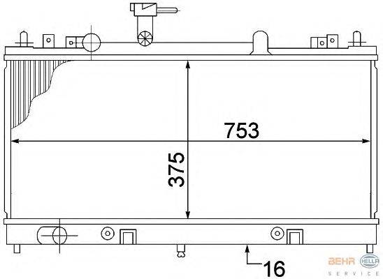 Радиатор, охлаждение двигателя HELLA 8MK 376 769-681