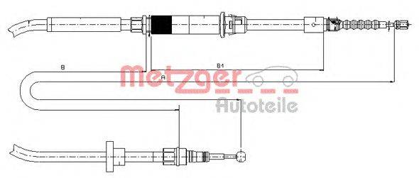 Трос, стояночная тормозная система METZGER 107484