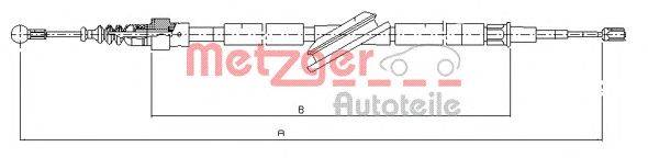 Трос, стояночная тормозная система METZGER 10.7506