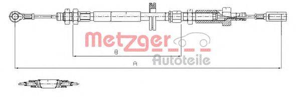Трос, стояночная тормозная система METZGER 1171.7