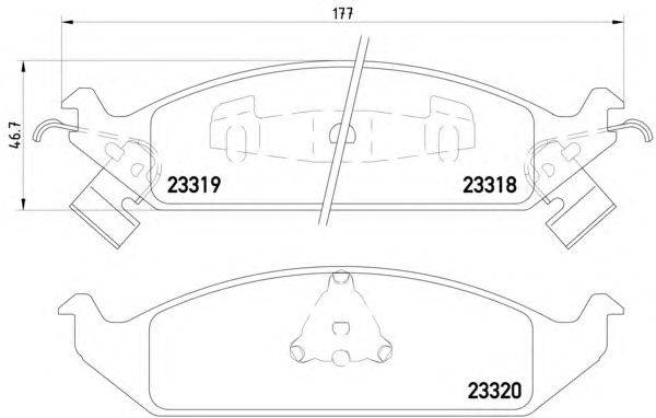 Комплект тормозных колодок, дисковый тормоз HELLA 23320