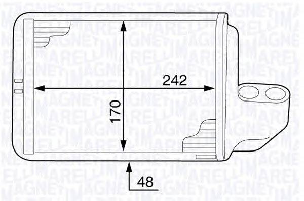 Теплообменник, отопление салона MAGNETI MARELLI 350218347000