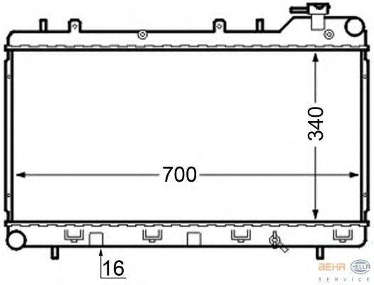 Радиатор, охлаждение двигателя BEHR HELLA SERVICE 8MK 376 704-571