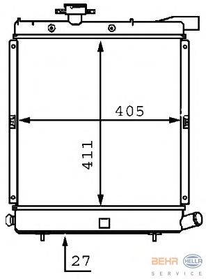 Радиатор, охлаждение двигателя BEHR HELLA SERVICE 8MK376707721