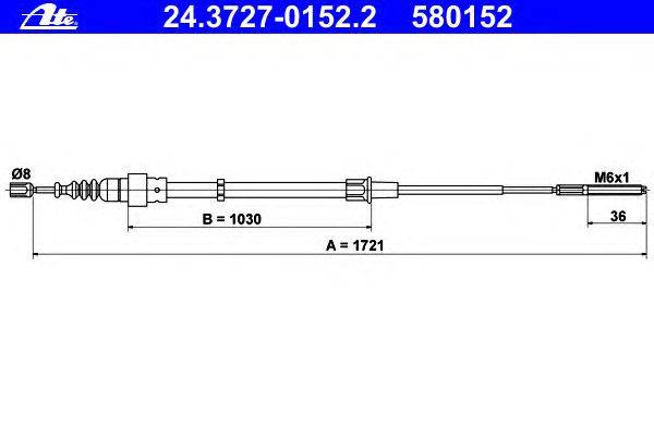 Трос, стояночная тормозная система ATE 24.3727-0152.2