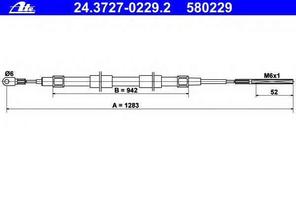 Трос, стояночная тормозная система ATE 24372702292
