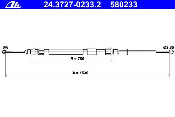 Трос, стояночная тормозная система ATE 24372702332