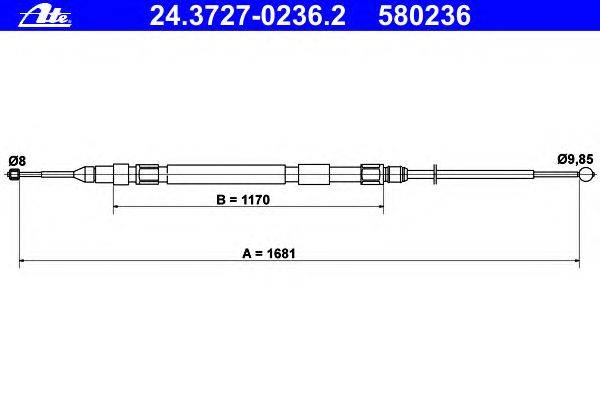 Трос, стояночная тормозная система ATE 24.3727-0236.2