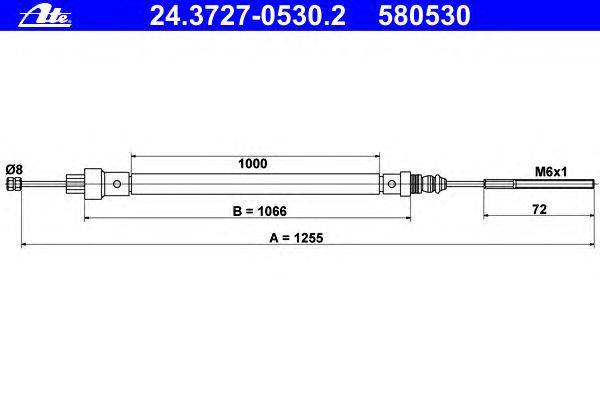 Трос, стояночная тормозная система ATE 24.3727-0530.2