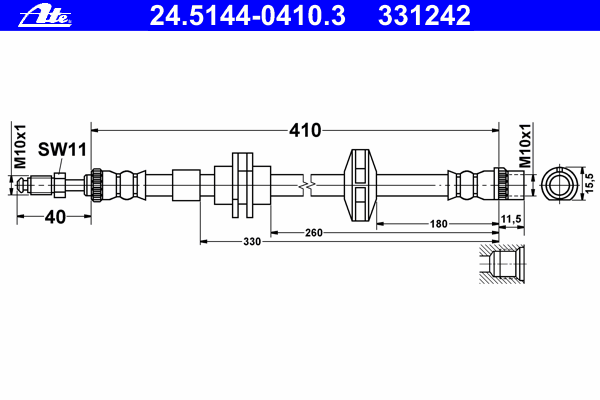 Тормозной шланг ATE 24.5144-0410.3