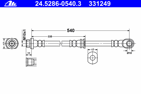 Тормозной шланг ATE 24.5286-0540.3
