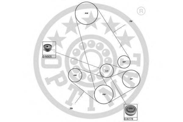 Комплект ремня ГРМ OPTIMAL R-1167