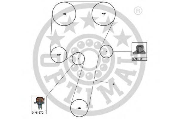 Комплект ремня ГРМ OPTIMAL 0-N1573