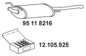 Глушитель выхлопных газов конечный EBERSPÄCHER 95 11 8216