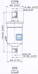 Топливный фильтр UFI 3166200