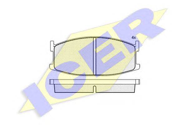 Комплект тормозных колодок, дисковый тормоз ICER 20685