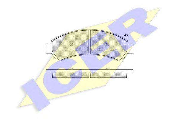 Комплект тормозных колодок, дисковый тормоз ICER 23663