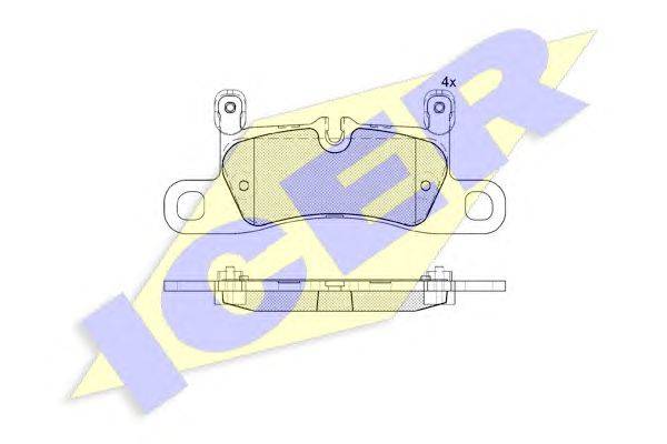 Комплект тормозных колодок, дисковый тормоз ICER 181987-203