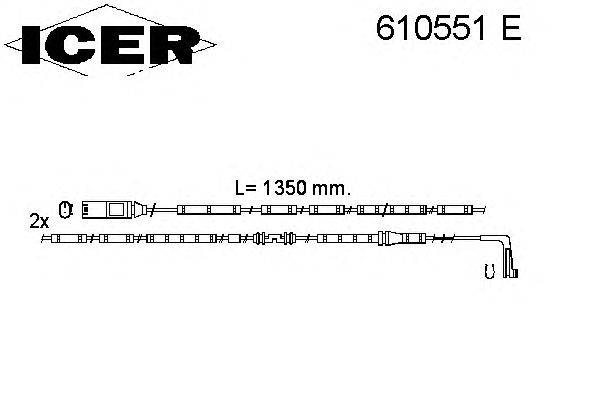 Сигнализатор, износ тормозных колодок ICER 610551 E