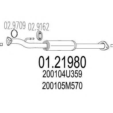 Труба выхлопного газа MTS 0121980