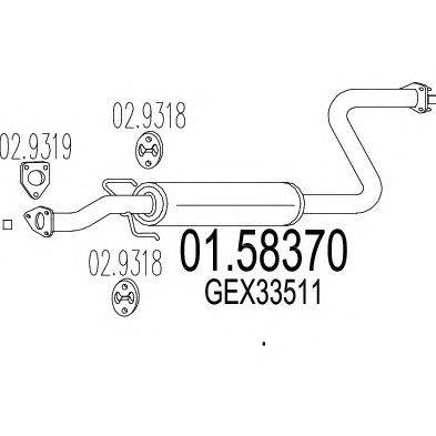 Средний глушитель выхлопных газов MTS 01.58370
