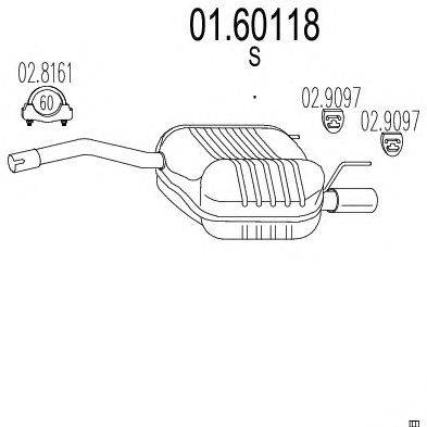 Глушитель выхлопных газов конечный MTS 01.60118