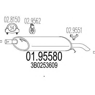 Глушитель выхлопных газов конечный MTS 01.95580