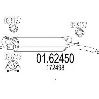 Глушитель выхлопных газов конечный MTS 01.62450