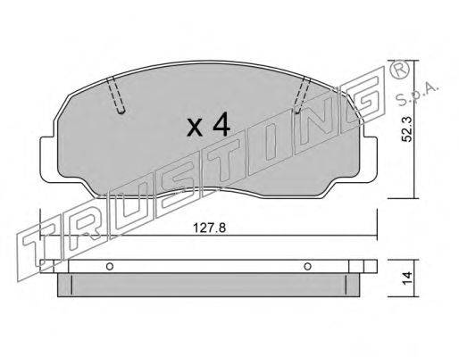 Комплект тормозных колодок, дисковый тормоз TRUSTING 248.0