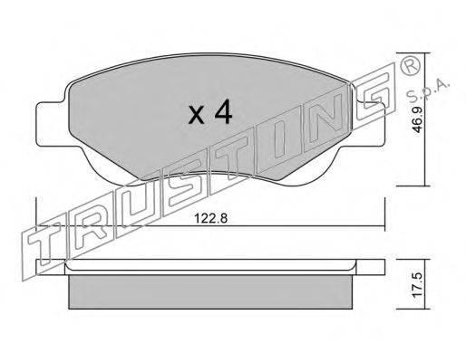 Комплект тормозных колодок, дисковый тормоз TRUSTING 653.0