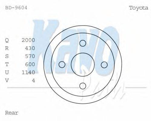 Тормозной барабан KAVO PARTS BD-9604