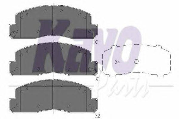 Комплект тормозных колодок, дисковый тормоз KAVO PARTS KBP-9088