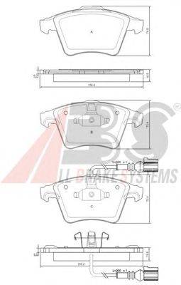 Комплект тормозных колодок, дисковый тормоз QH Benelux BP1455