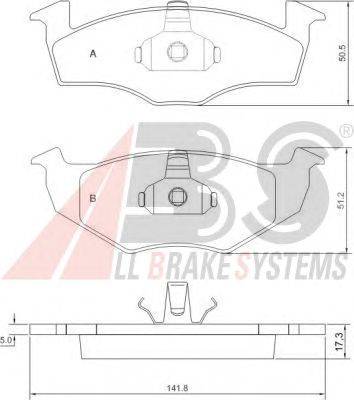 Комплект тормозных колодок, дисковый тормоз A.B.S. P 85 025