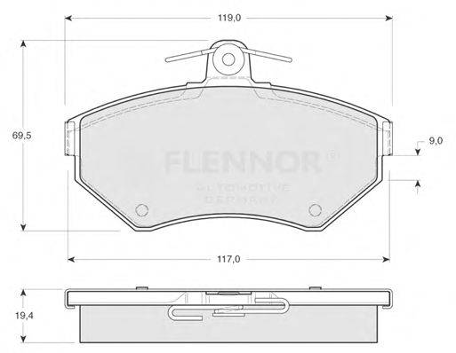 Комплект тормозных колодок, дисковый тормоз FLENNOR FB210195
