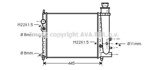 Радиатор, охлаждение двигателя AVA QUALITY COOLING PE2078