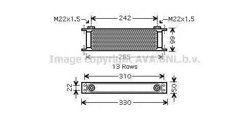 масляный радиатор, двигательное масло AVA QUALITY COOLING UV3139