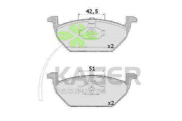 Комплект тормозных колодок, дисковый тормоз KAGER 23131