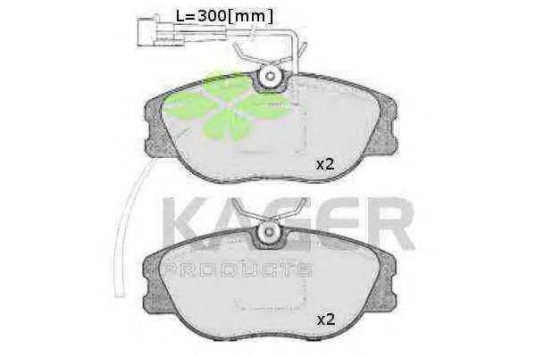 Комплект тормозных колодок, дисковый тормоз KAGER 350238