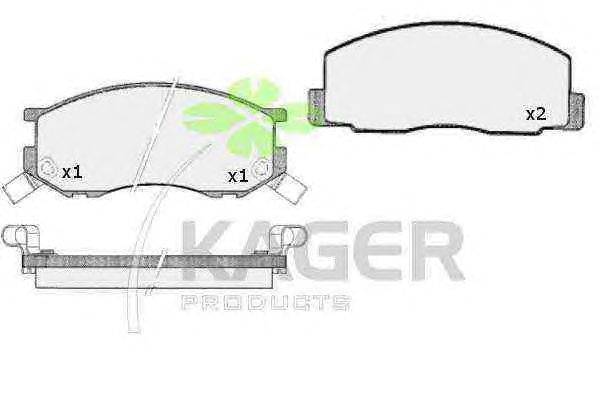 Комплект тормозных колодок, дисковый тормоз KAGER 35-0597